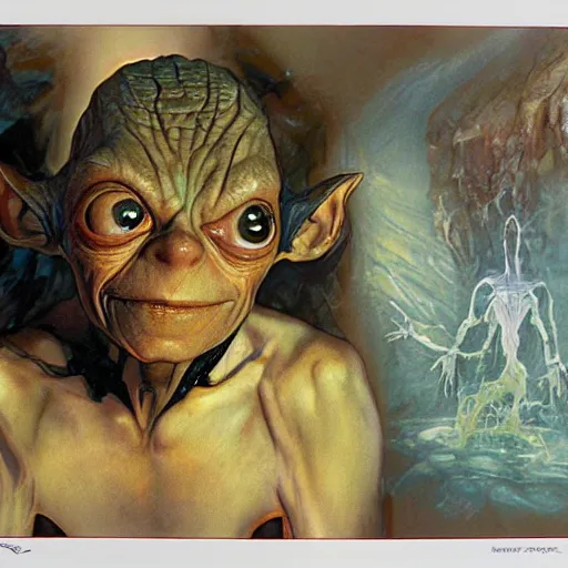 Image similar to gollum by drew struzan