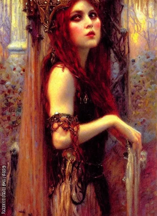 Prompt: gothic princess portrait. by gaston bussiere