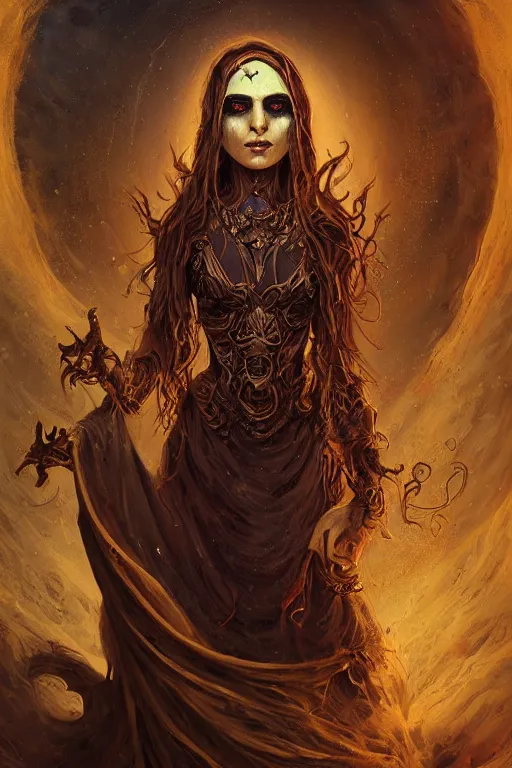 Prompt: portrait of the slavic godess of death Morana, in style of Doom, in style of Midjourney, insanely detailed and intricate, golden ratio, female beauty, elegant, ornate, elite, ominous, haunting, matte painting, cinematic, cgsociety, James jean, Noah Bradley, Darius Zawadzki, vivid and vibrant