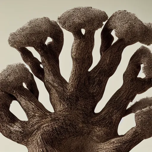 Image similar to trees made of severed human fingers, highly detailed, 4 k