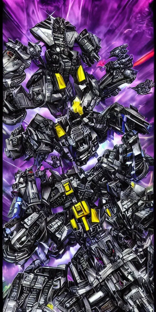 Image similar to decepticon and autobots battle tribal tattoo, transformers, skywrap, soundwave, star scream, blitzwing, sunstreaker, sideswipe, intricate, cybertron, cyber punk, lazer blast, sharp, high detailed, high contrast, 1 st winner, trending, polkadot!!! grunge!!! purple!! black!! red!!