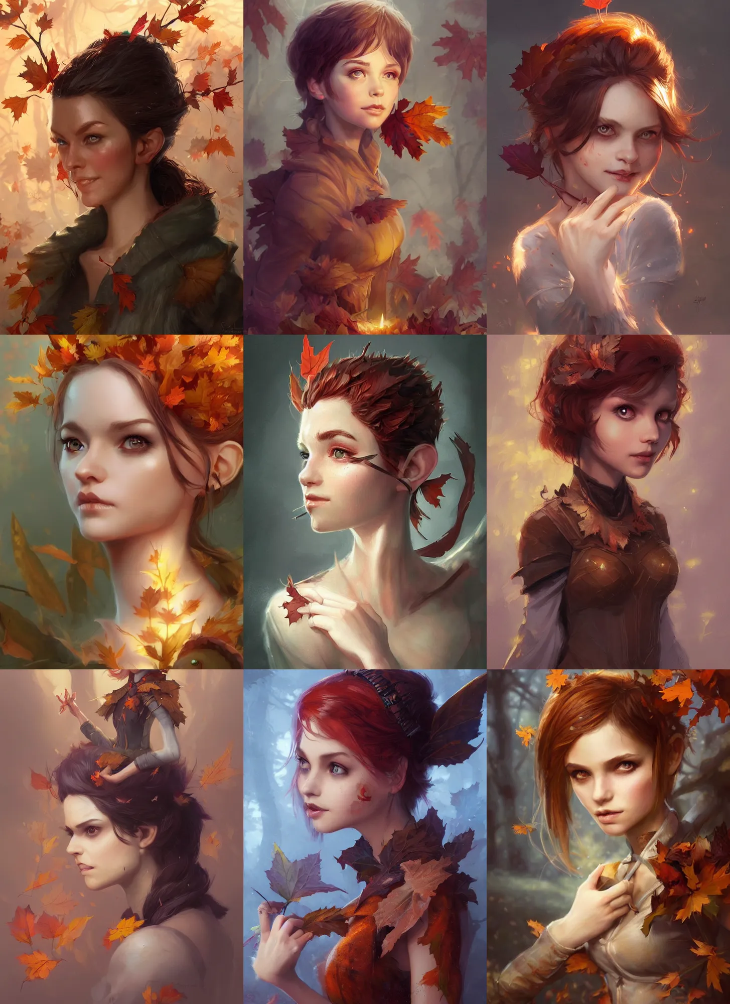 Prompt: cute autumnal pixie, d & d, fantasy, portrait, highly detailed, digital painting, trending on artstation, concept art, sharp focus, illustration, art by artgerm and greg rutkowski and magali villeneuve