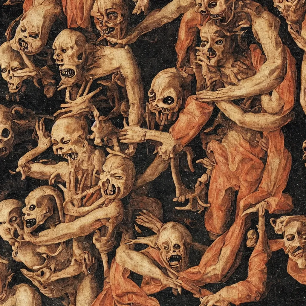 Prompt: nightmare fuel, renaissance artwork, 1521