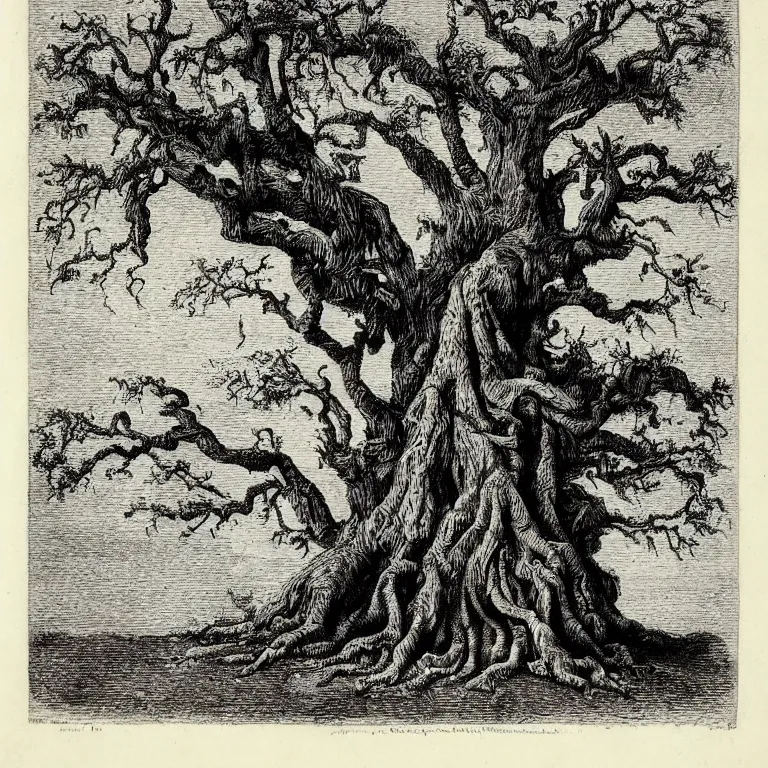 Prompt: etching of a bloody hanged corpse tree by jacques callot, HD very detailed and very precise