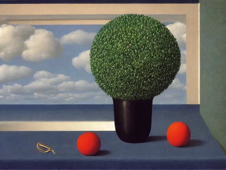 Prompt: beautiful!! painting by rene magritte, high detail, high resolution