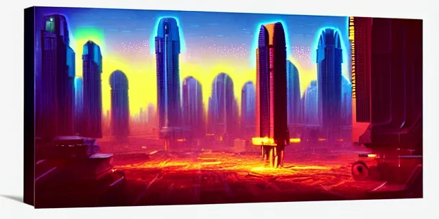 Prompt: glowing cubes, in the middle of a futuristic cyberpunk dubai city, in the art style of dan mumford and marc simonetti, atmospheric lighting, intricate, volumetric lighting, beautiful, sharp focus, ultra detailed