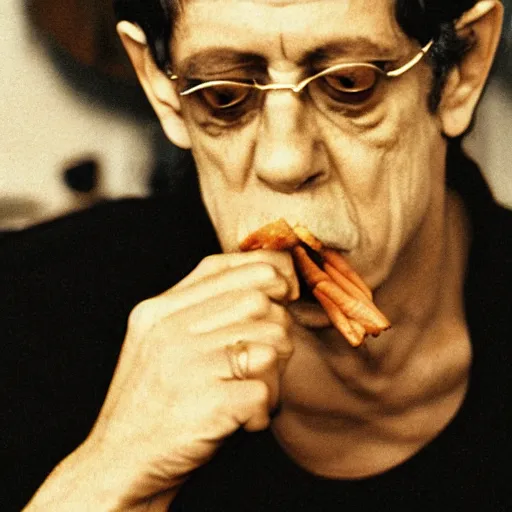 Image similar to lou reed smoking a carrot, photograph, professional, 4 k