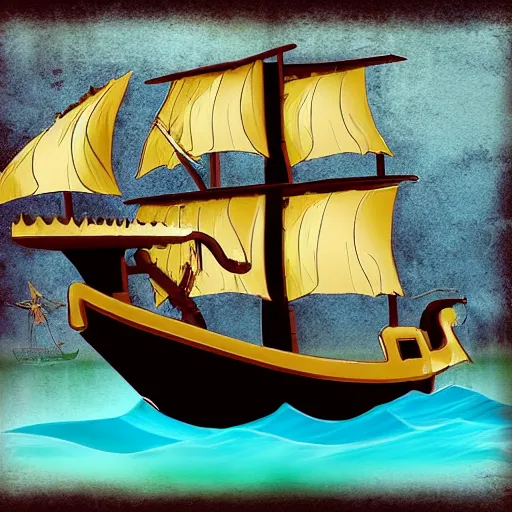 Prompt: pirate ship