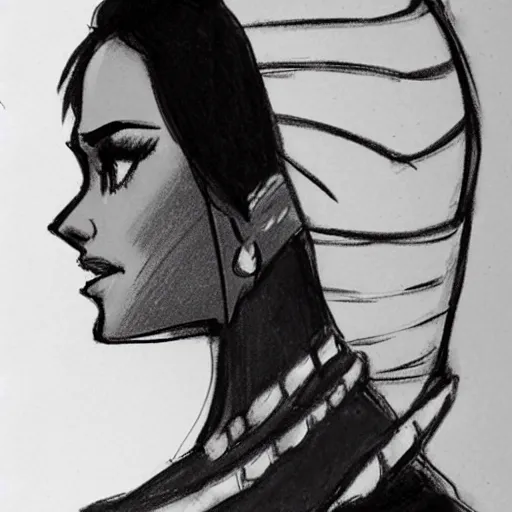 Image similar to milt kahl sketch of victoria justice as princess padme from star wars episode 3