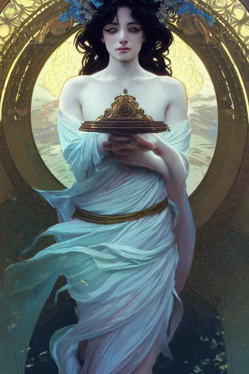 Image similar to goddess of all the goddesses from every place ever, highly detailed, digital painting, artstation, concept art, smooth, sharp focus, illustration, Unreal Engine 5, 8K, art by Ross Tran and greg rutkowski and alphonse Mucha