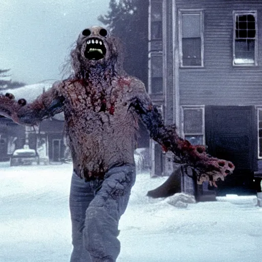 Image similar to a horror scene of the thing from the movie the thing
