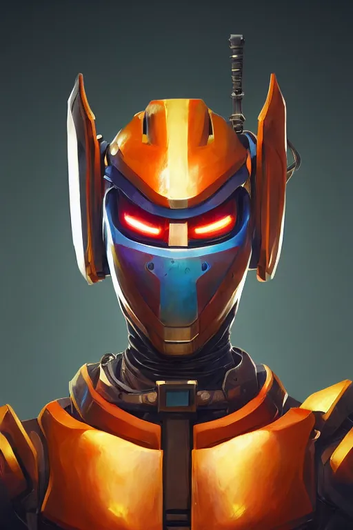 Image similar to epic mask helmet robot ninja portrait stylized as fornite style game design fanart by concept artist gervasio canda, behance hd by jesper ejsing, by rhads, makoto shinkai and lois van baarle, ilya kuvshinov, rossdraws global illumination radiating a glowing aura global illumination ray tracing hdr render in unreal engine 5