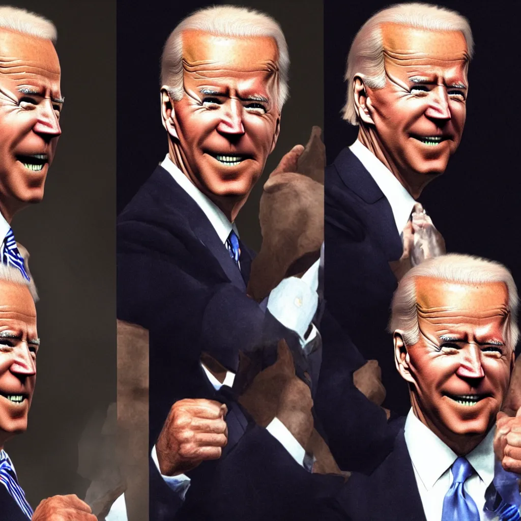 Prompt: joe biden in mortal kombat 4 videogame, photorealistic