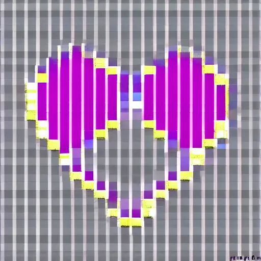 Image similar to pink heart, pixel art.