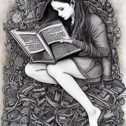 girl reading a book by Meibatsu on DeviantArt