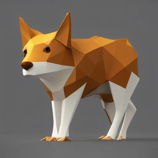 Prompt: cute 3 d low - polygon render of a forest animal, smooth white background, soft focus, centered
