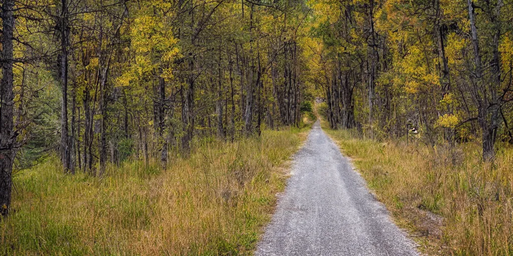 Prompt: A haunted desolate road going into an old covered wooden bridge, riverdale road Colorado