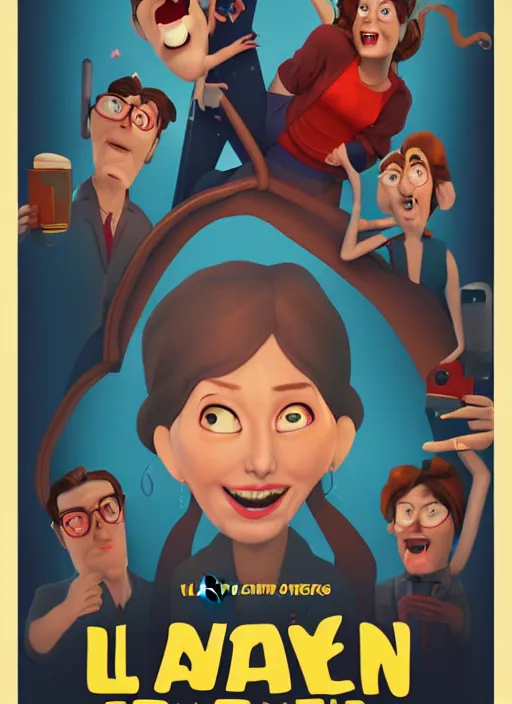 Image similar to poster for a comedy film animation called lazy woman, 8 k, hd, art by overwatch art team