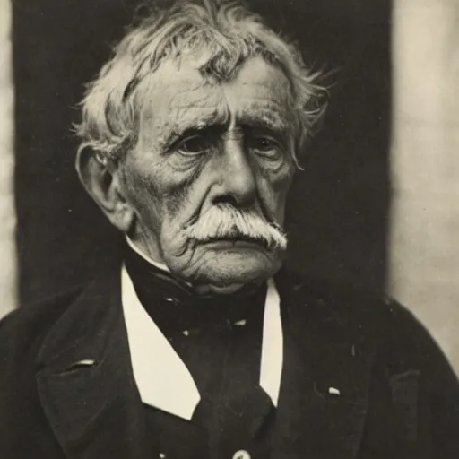 Image similar to close up photo of a 19th century veteran by Diane Arbus and Louis Daguerre