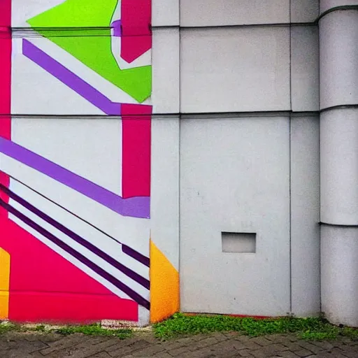 Image similar to bauhaus architecture urban graffiti colourful photography