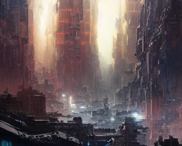 Prompt: great city at the end of time after the cataclysmic Great Warping, a sci-fi digital painting by Greg Rutkowski and James Gurney, trending on Artstation