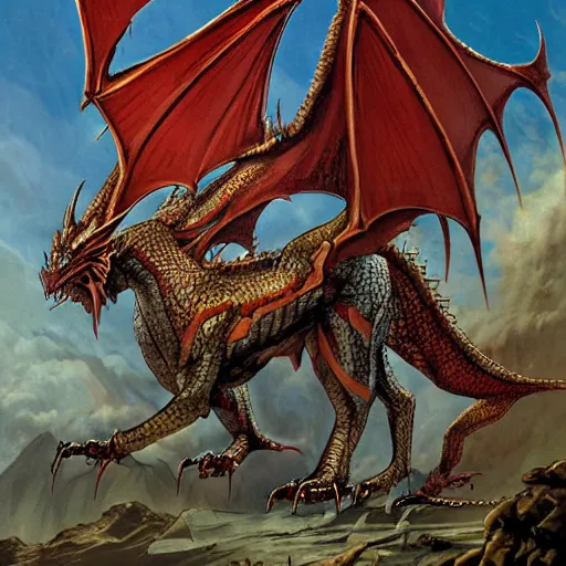 Image similar to a fantasy dragon by Juan Gimenez