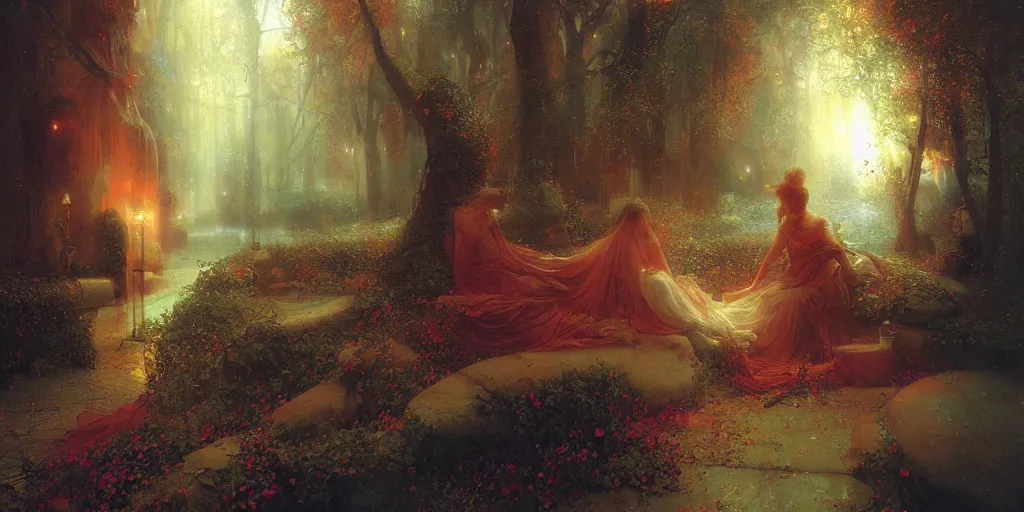 Image similar to Dimensional rain by Marc Simonetti and Delphin Enjolras and Pierre Auguste Cot