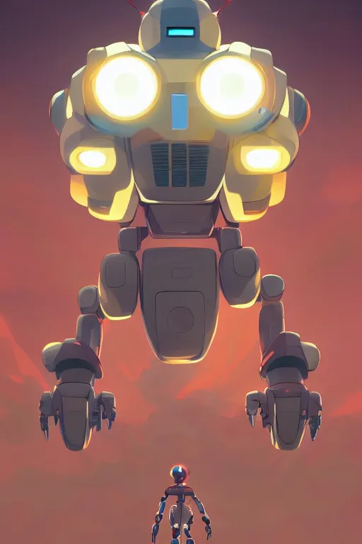 Image similar to metabots medabots medarotto medarot robot minimalist comics, behance hd by jesper ejsing, by rhads, makoto shinkai and lois van baarle, ilya kuvshinov, rossdraws global illumination ray tracing hdr radiating a glowing aura