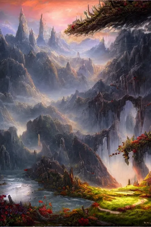 Image similar to fantastic fantasy landscape