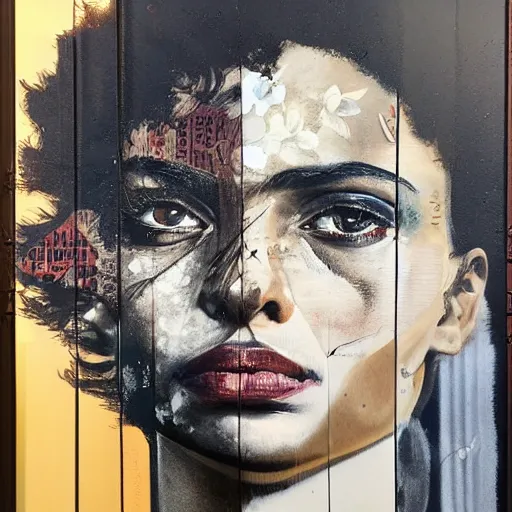 Image similar to by sandra chevrier chestnut, slate grey hyperdetailed. a installation art of a handsome 2 1 savage seated at a window, looking out at the viewer with a serene expression on her face. the light from the window illuminates her features & creates a warm, inviting atmosphere. the essence of beauty & tranquility.