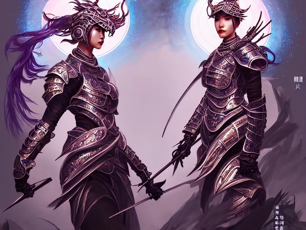 Image similar to portrait hero action pose of futuristic female knights of zodiac, abstract chinese dragon concept art, d & d, at future neon tokyo light temple, ssci - fi and fantasy, intricate and very beautiful and elegant, highly detailed, digital painting, artstation, sharp focus, illustration, art by tan zi and ayanamikodon and alphonse mucha and wlop