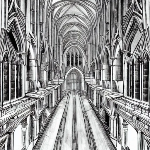 Image similar to cathedral-like space battleship gothic