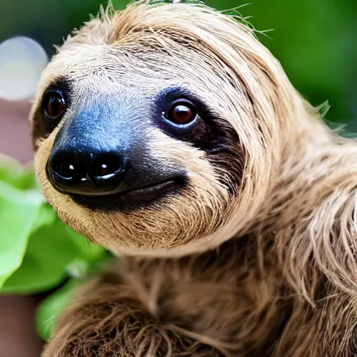 Image similar to photo of a sloth-dog