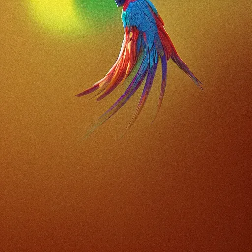 Image similar to paranoid parrot, ethereal, extremely high detail, photorealistic, cinematic lighting, artstation, octane render, art by Zdzisław Beksiński