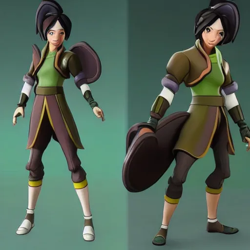 Image similar to toph beifong in fortnite, character render, full body shot, highly detailed, in game render