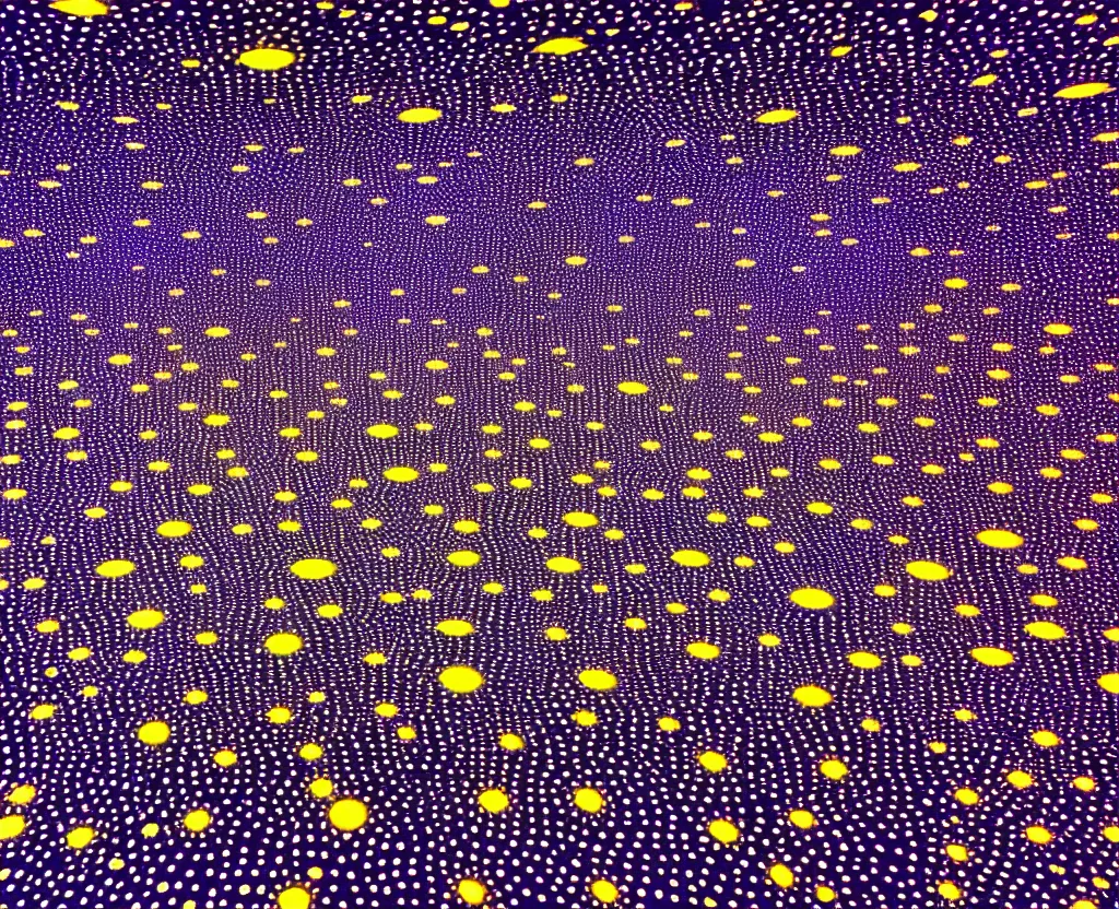 Image similar to halls of space, dream waves on the starfields by ben wanat and yayoi kusama ; fantasy ; scifi