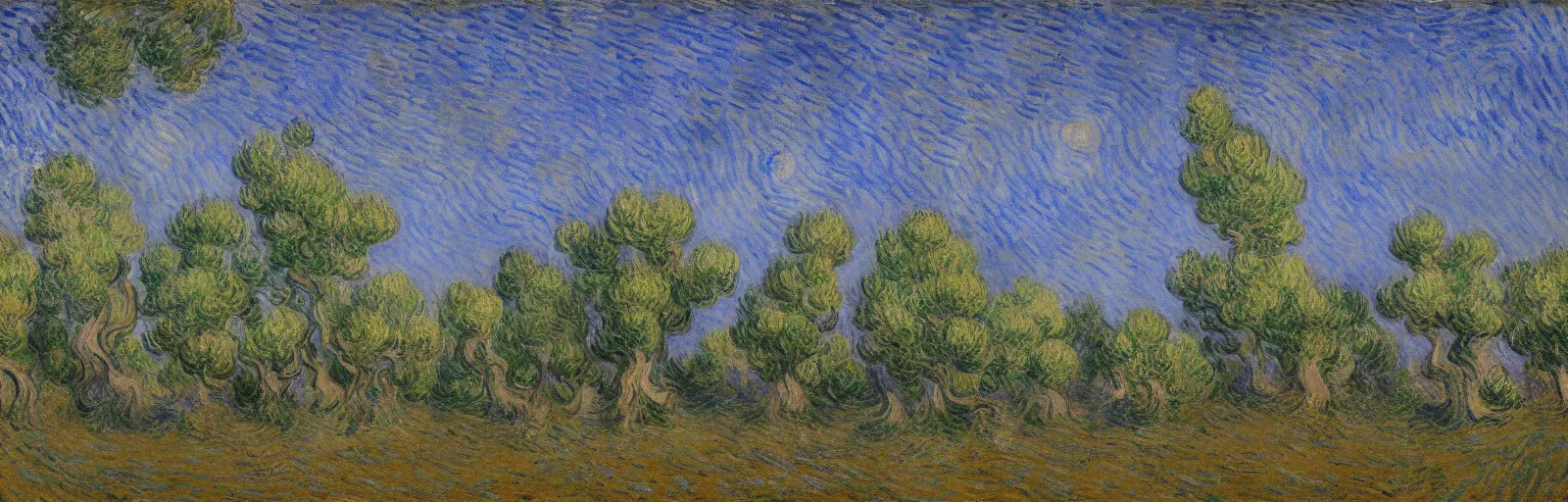Prompt: An aesthetically pleasing, dynamic, energetic, lively, well-designed digital art of juniper trees in a forest at night in a low mist, light and shadow, chiaroscuro, by Claude Monet and Vincent Van Gogh, superior quality, masterpiece, excellent use of negative space. 8K, superior detail.