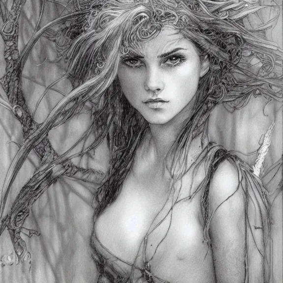 Image similar to a highly detailed portrait of jamie alexander in the style of luis royo and in the style of charles dana gibson.