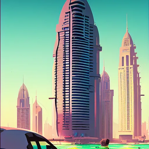 Image similar to gta : dubai, by atey ghailan