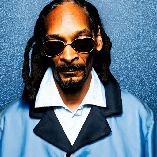 Image similar to snoop dogg as a rough dirty old man with a scruffy beard in a dark blue trenchcoat as the new doctor who, cinematic, volumetric lighting, f 8 aperture, cinematic eastman 5 3 8 4 film, photorealistic