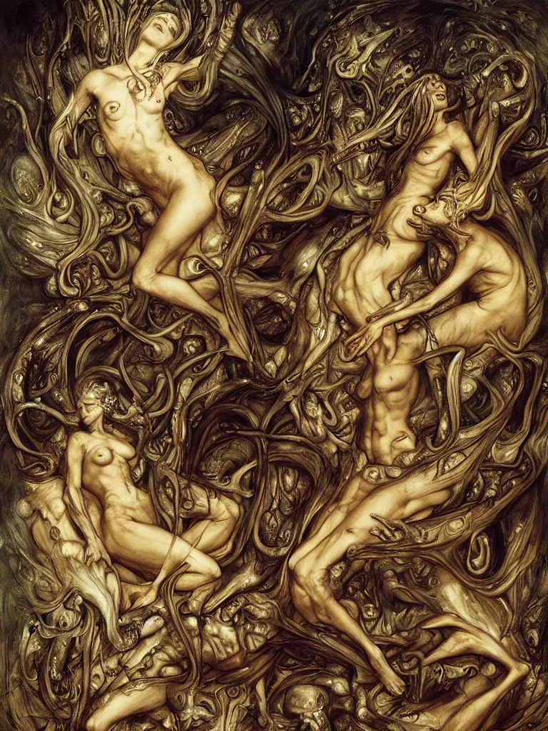 Image similar to simplicity muscular eldritch bodies radiating town fractal, by h. r. giger and esao andrews and maria sibylla merian eugene delacroix, gustave dore, thomas moran, pop art, chiaroscuro, biopunk, art nouveau