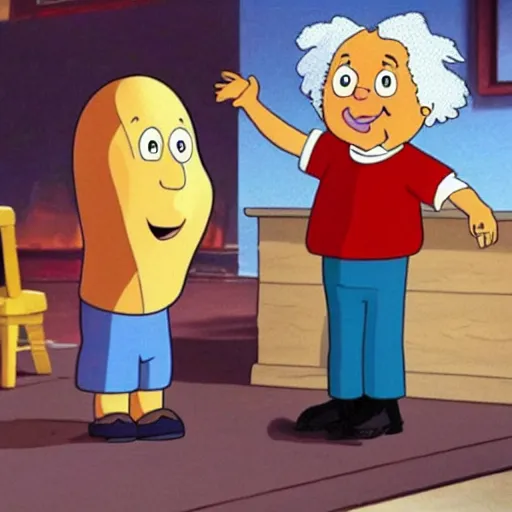 Image similar to Einstein in a Caillou episode