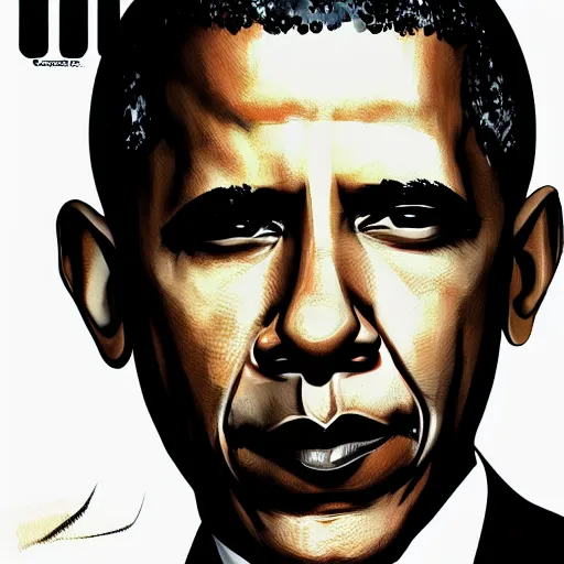 Image similar to president barack obama by yoji shinkawa game cover high quality digital art