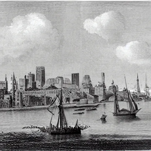 Prompt: Boston, as the Eagle and the Wild Goose See It, by James Wallace Black and Samuel Archer King.