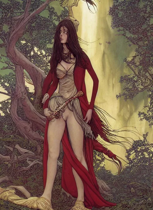 Prompt: dramatic ethereal full length illustration of Phoebe Cates in the art style of Eric Fortune and Rebecca Guay, full slim body, full dressed, not realistic, sharp focus, 8k high definition, insanely detailed, intricate, elegant