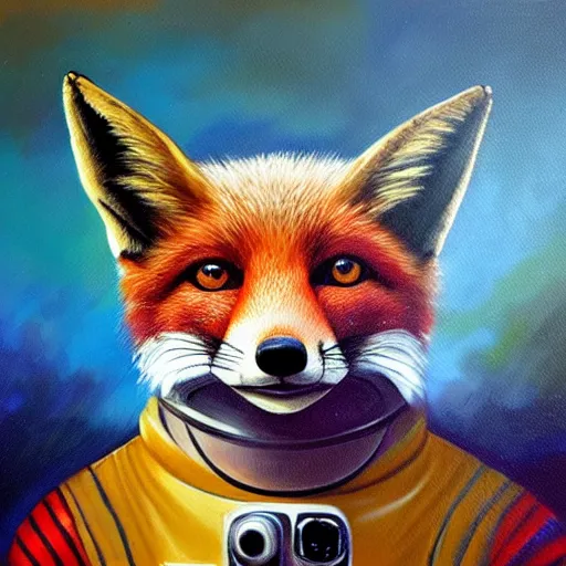 Image similar to A Fox Astronaut, oil painting, artstation, award winning,