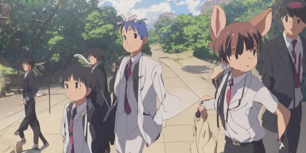 Image similar to a rabbit in the movie your name, screenshot