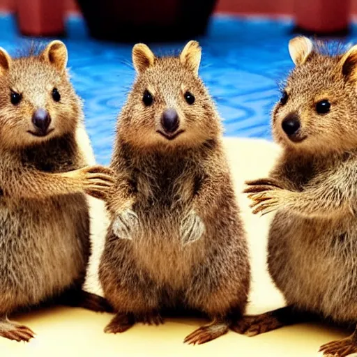 Image similar to family of quokka as family feud contestants