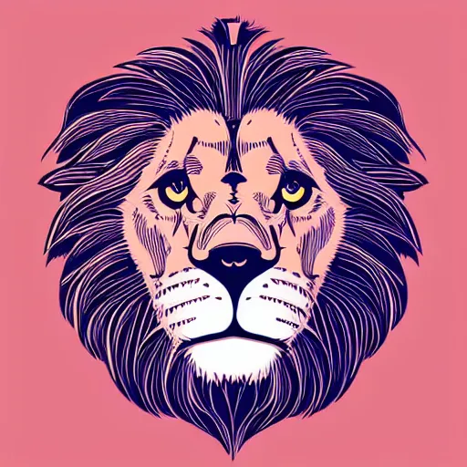 Image similar to full body portrait Lion with a sympathetic and expressive face, round and well-drawn eyes, mouth is simple and pleasant, ears are listening, body is strong and upright, paws firm to the ground, tail slightly wavy, Anthropomorphic, highly detailed, colorful, illustration, smooth and clean vector curves, no jagged lines, vector art, smooth