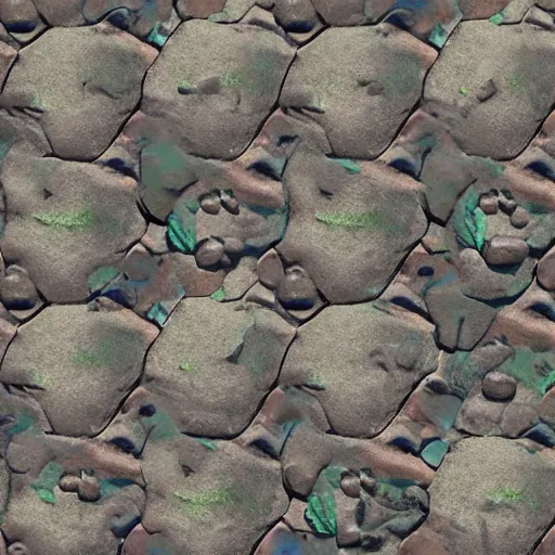 Prompt: seamless painted rock texture in the style of studio ghibli, for 3d model, trending on artstation,